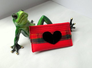 Porte cartes rouge écossaise