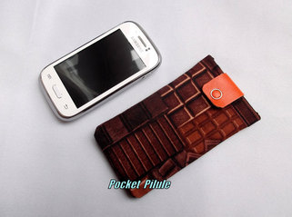 Etui samsung galaxy,Iphone,portable"Collection tablette de chocolat"au lait,marron,coton